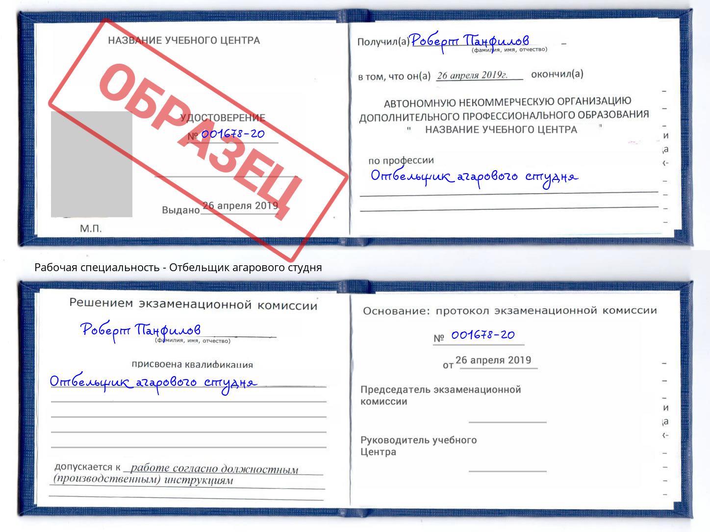 Отбельщик агарового студня Богданович