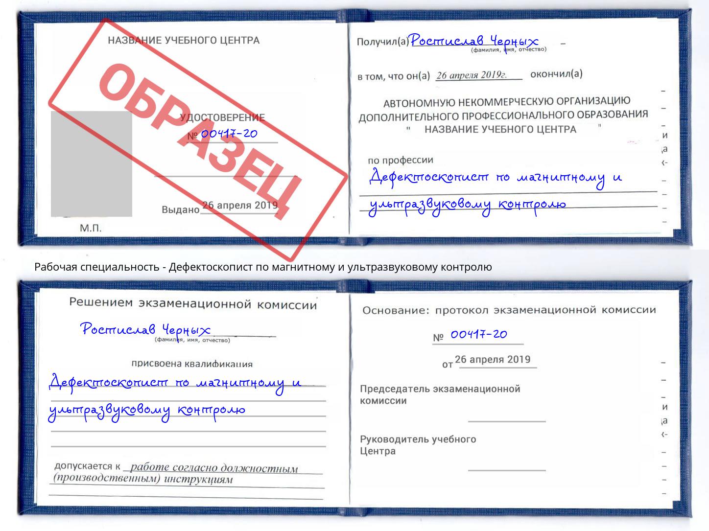 Дефектоскопист по магнитному и ультразвуковому контролю Богданович